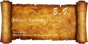 Bécsi István névjegykártya